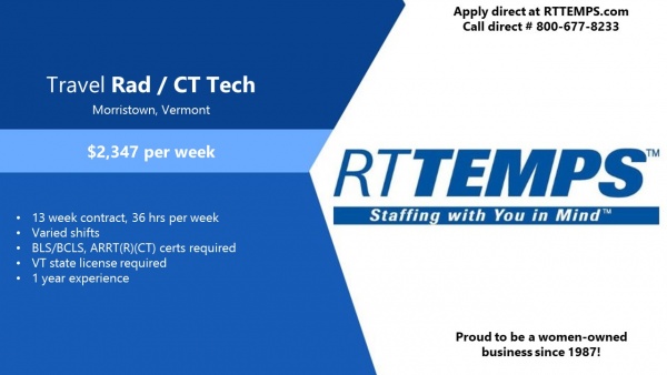 Rad CT Tech Morristown VT